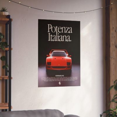 Ferrari F40 'Potenza Italiana' Poster V2